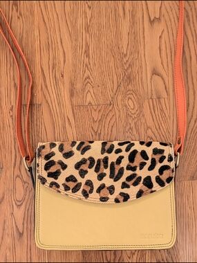 Soruka Colorblock Leather Animal Print Crossbody Purse Recycled Materials Bag